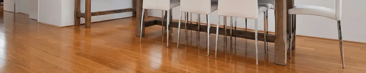 Professionally installed and refinished bamboo flooring in a residential home, showcasing smooth finish and natural wood tones in Rochester, NY